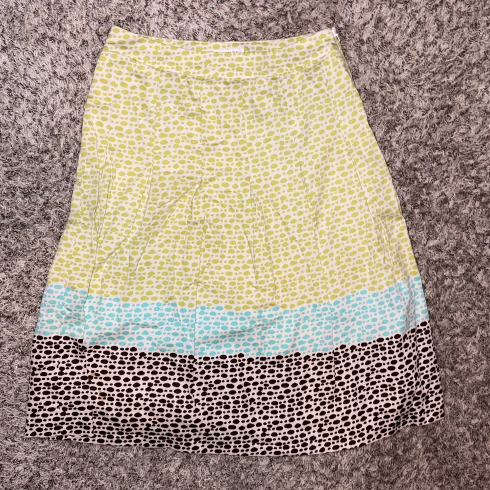 Harold’s Womens Tiered Dot Print A-Line Skirt - Green, Blue, Brown
